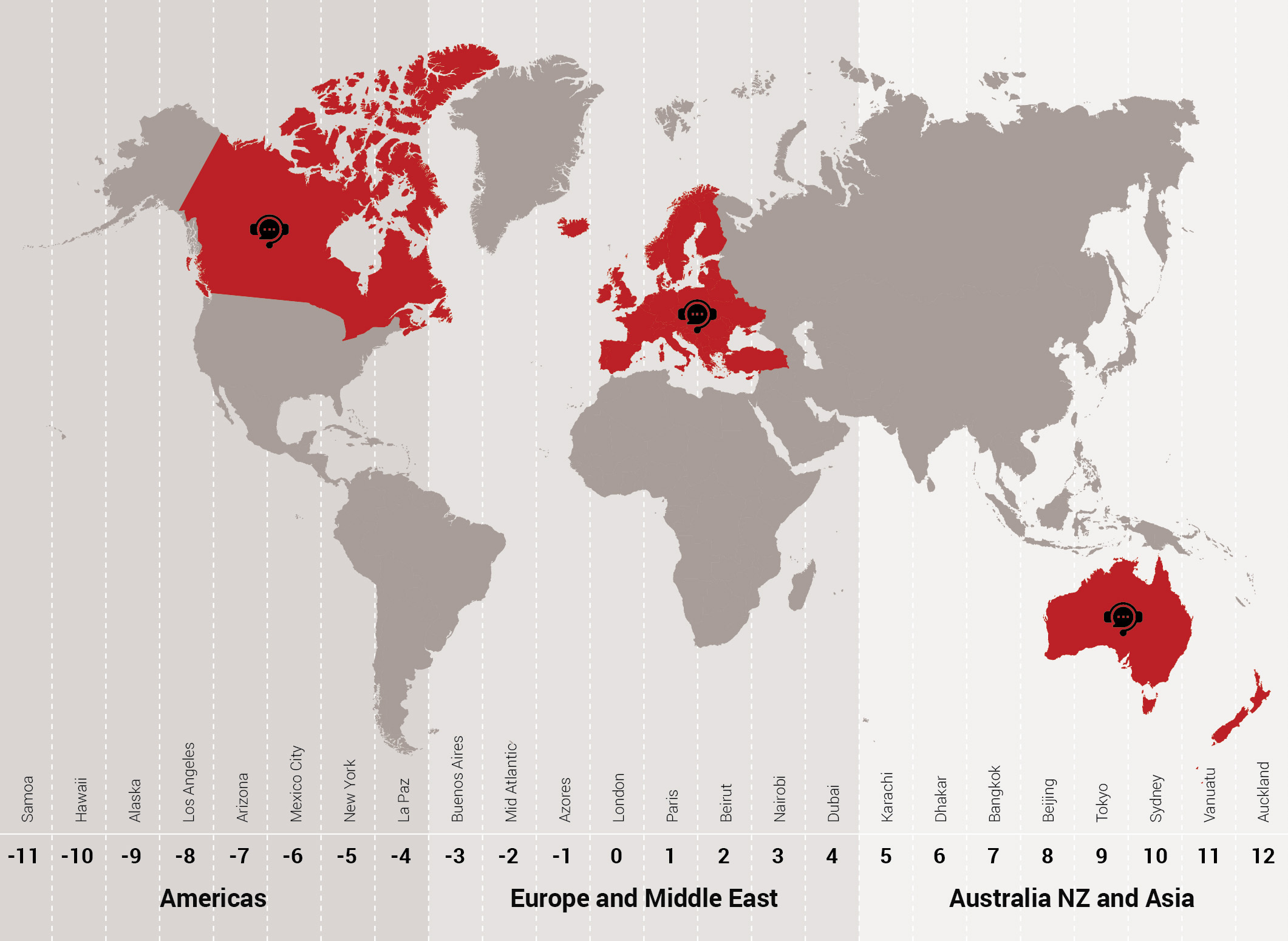 Global map of Catalyst IT support locations