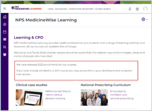 NPS Medicinewise website
